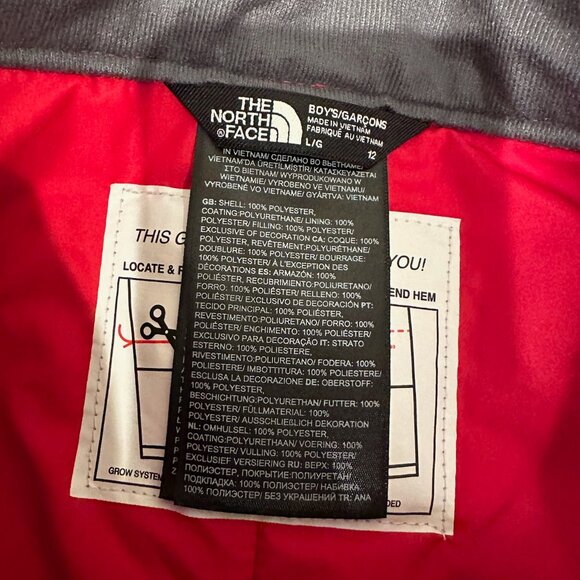 Kids' North Face Snow Pant - Red - Size LG (12) - Picture 3 of 3
